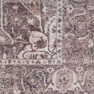 Washable Vintage Brown Beige Runner - Lois