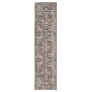 Washable Vintage Brown Beige Runner - Lois