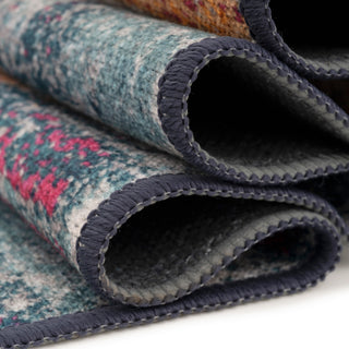 Washable Colourful Abstract Runner Rug - Nova