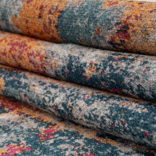 Washable Colourful Abstract Runner Rug - Nova