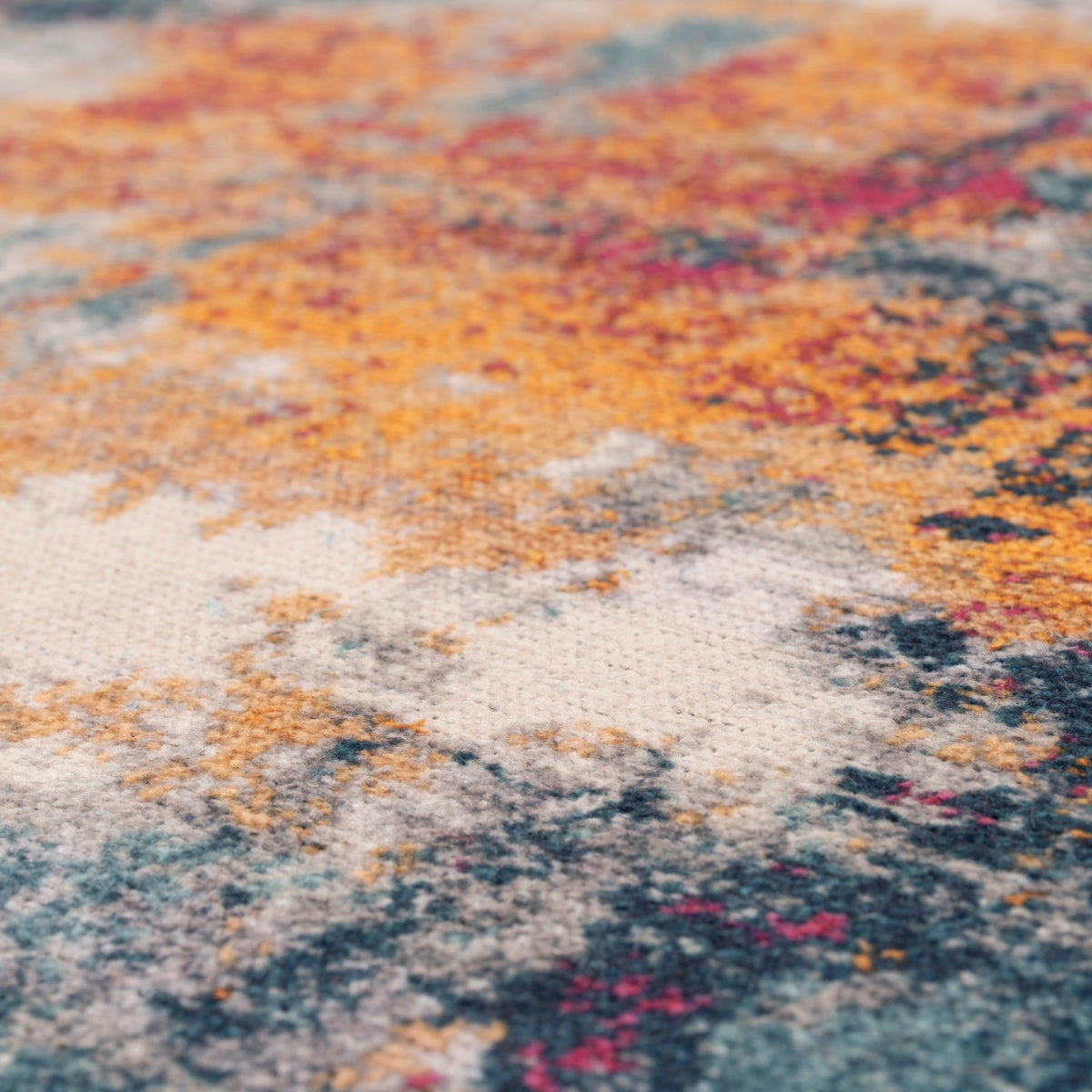 Washable Colourful Abstract Runner Rug - Nova