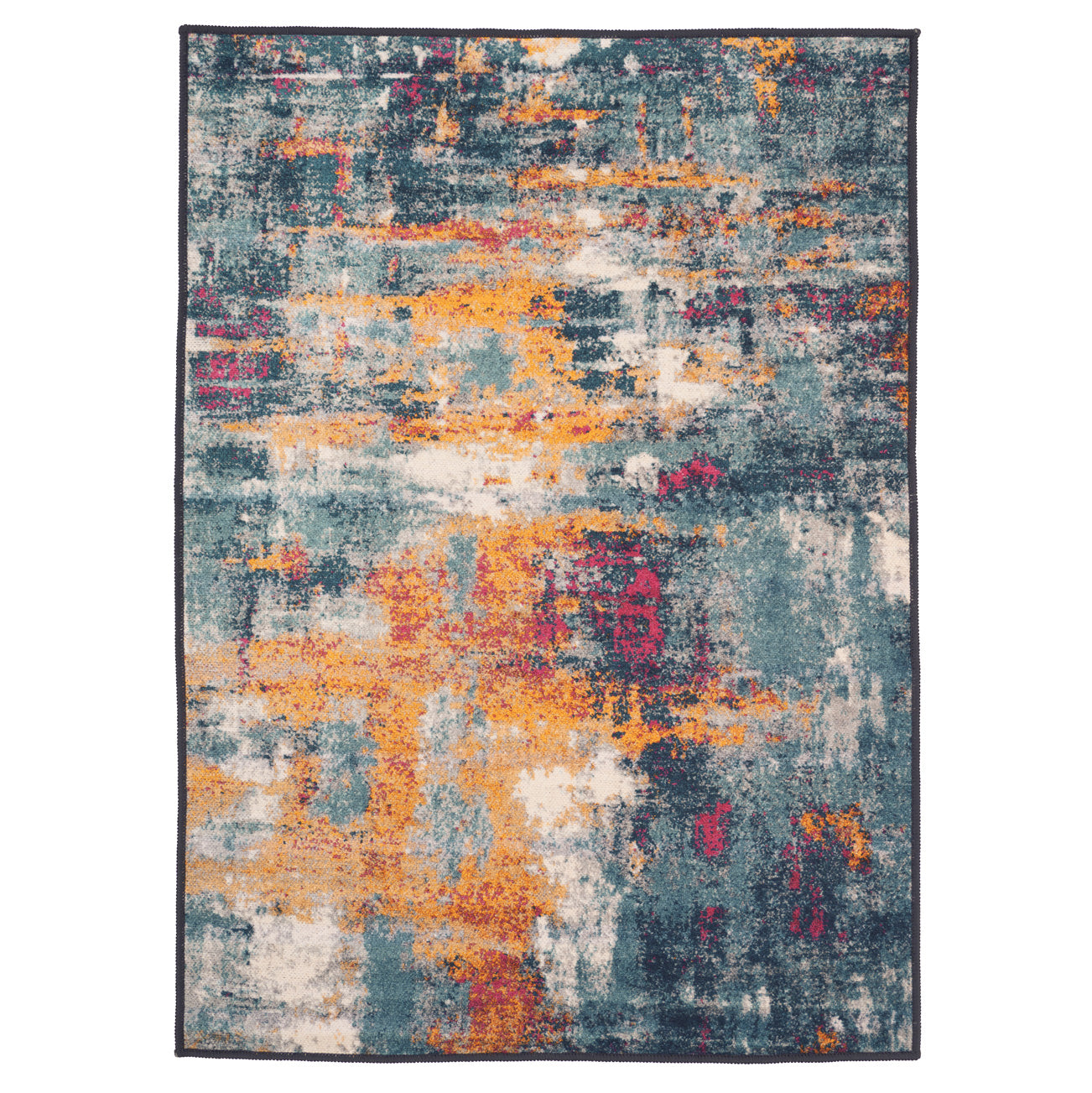 Washable Colourful Abstract Rug - Nova