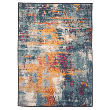 Washable Colourful Abstract Rug - Nova