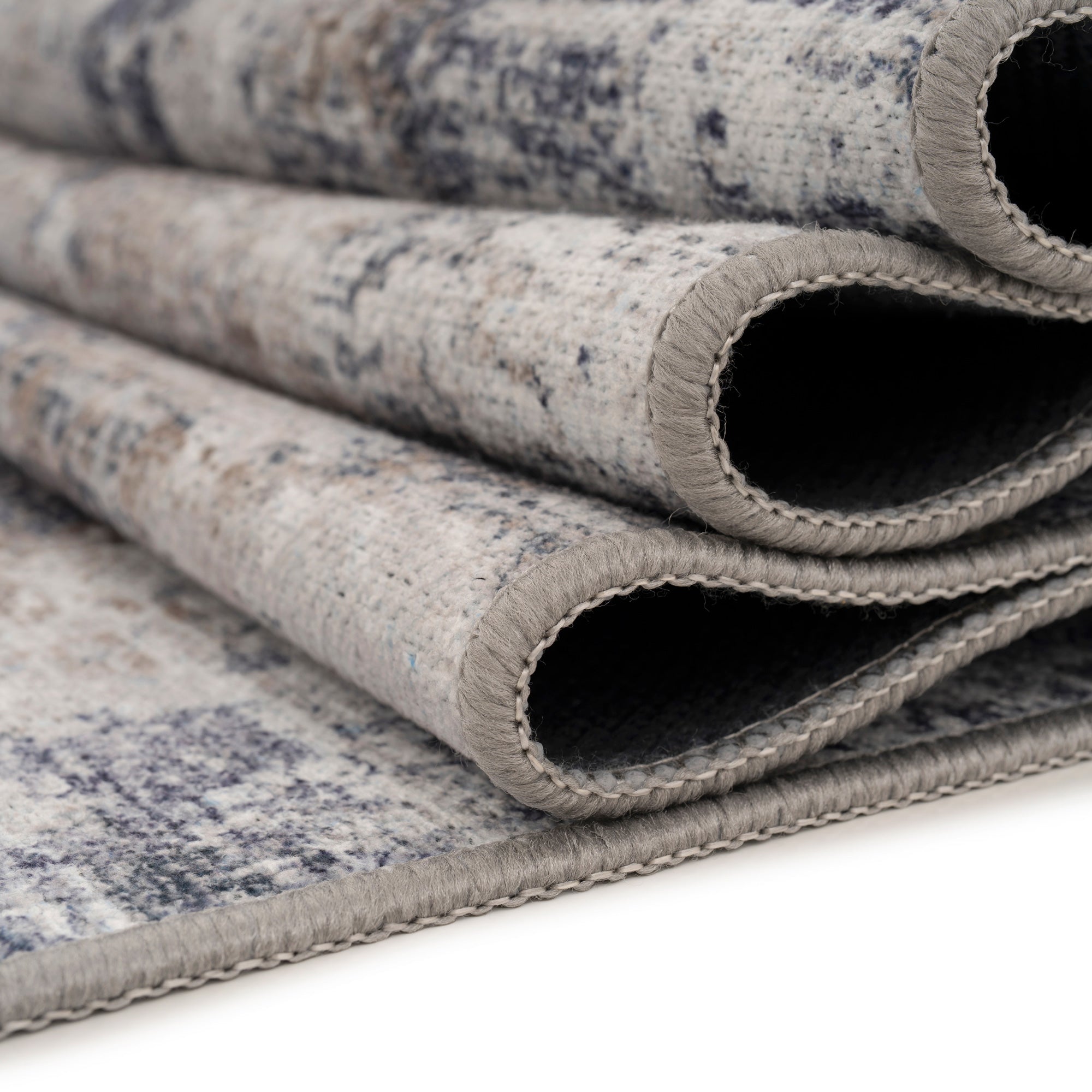 Washable Blue Abstract Rug - Skye