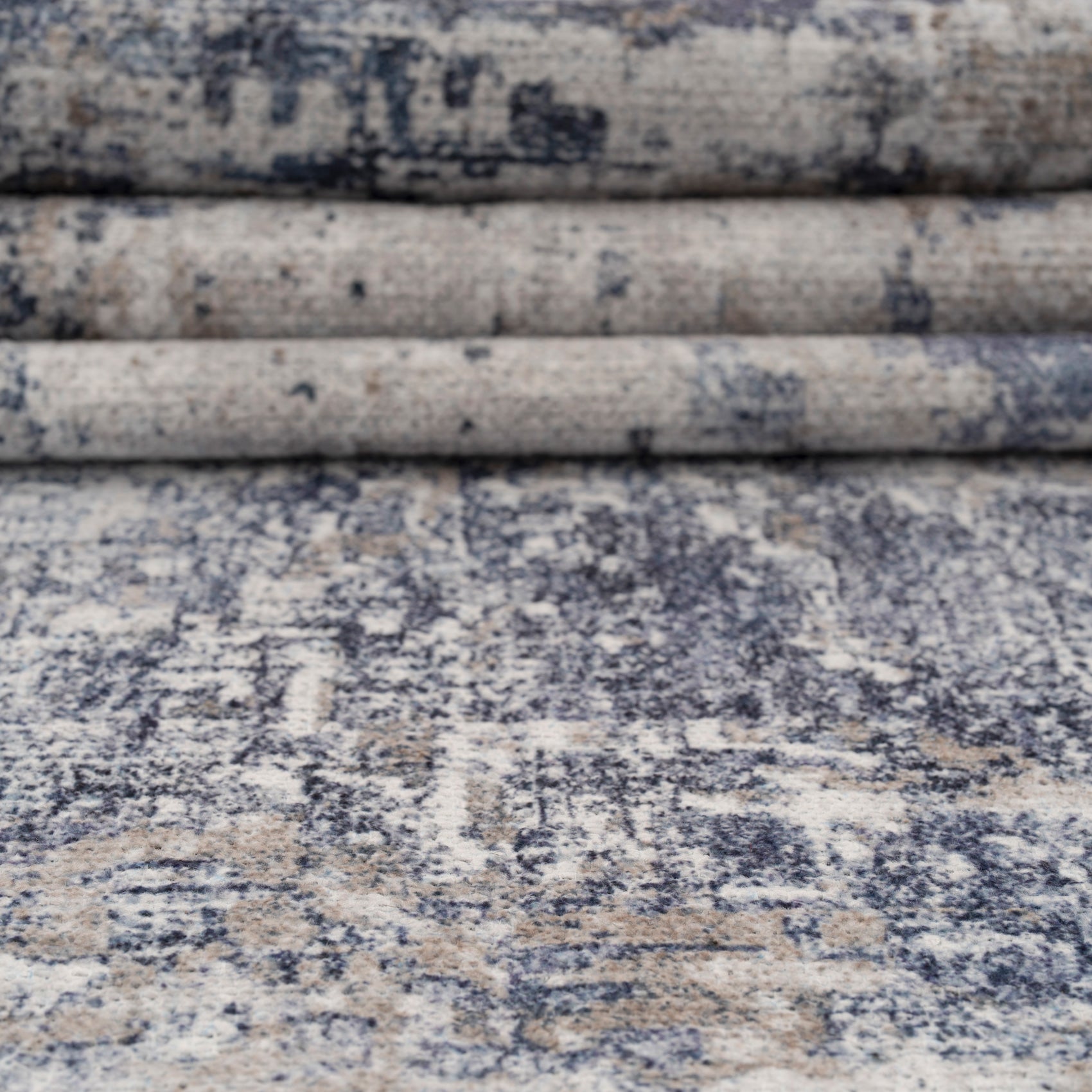 Washable Blue Abstract Rug - Skye