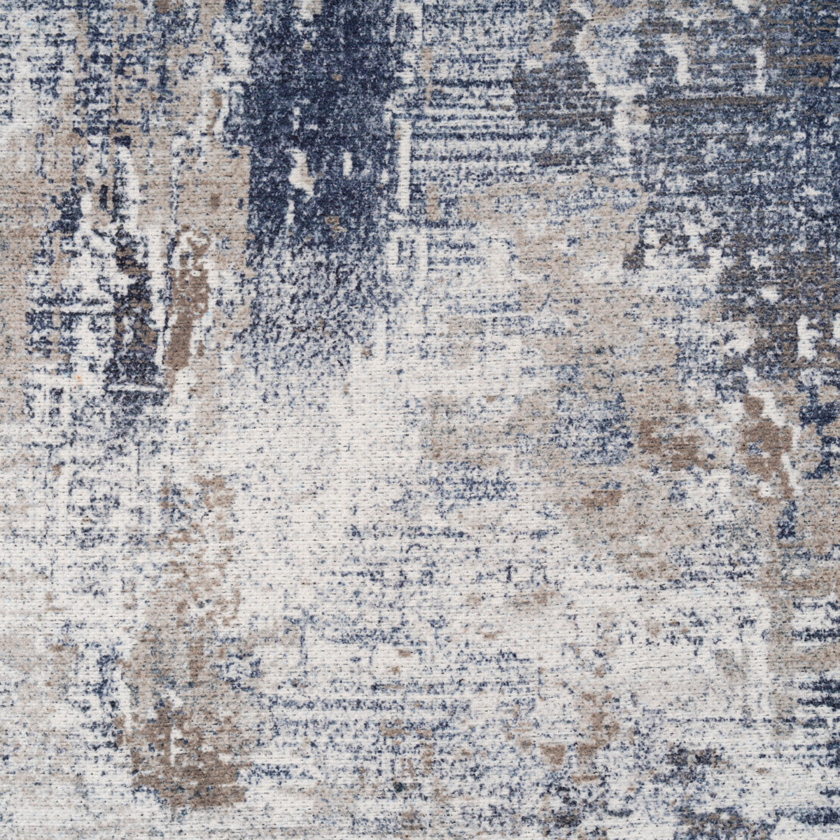 Washable Blue Abstract Runner - Skye