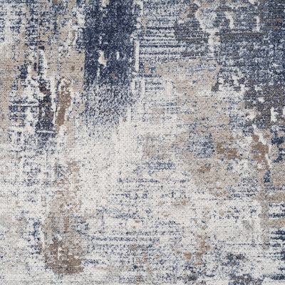 Washable Blue Abstract Runner - Skye