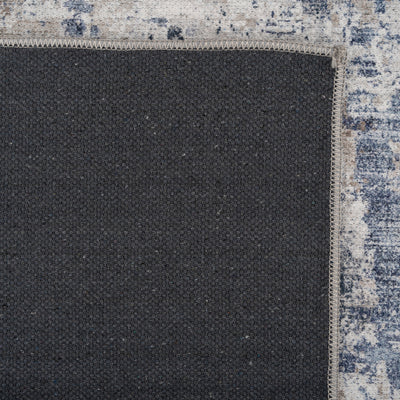 Washable Blue Abstract Runner - Skye