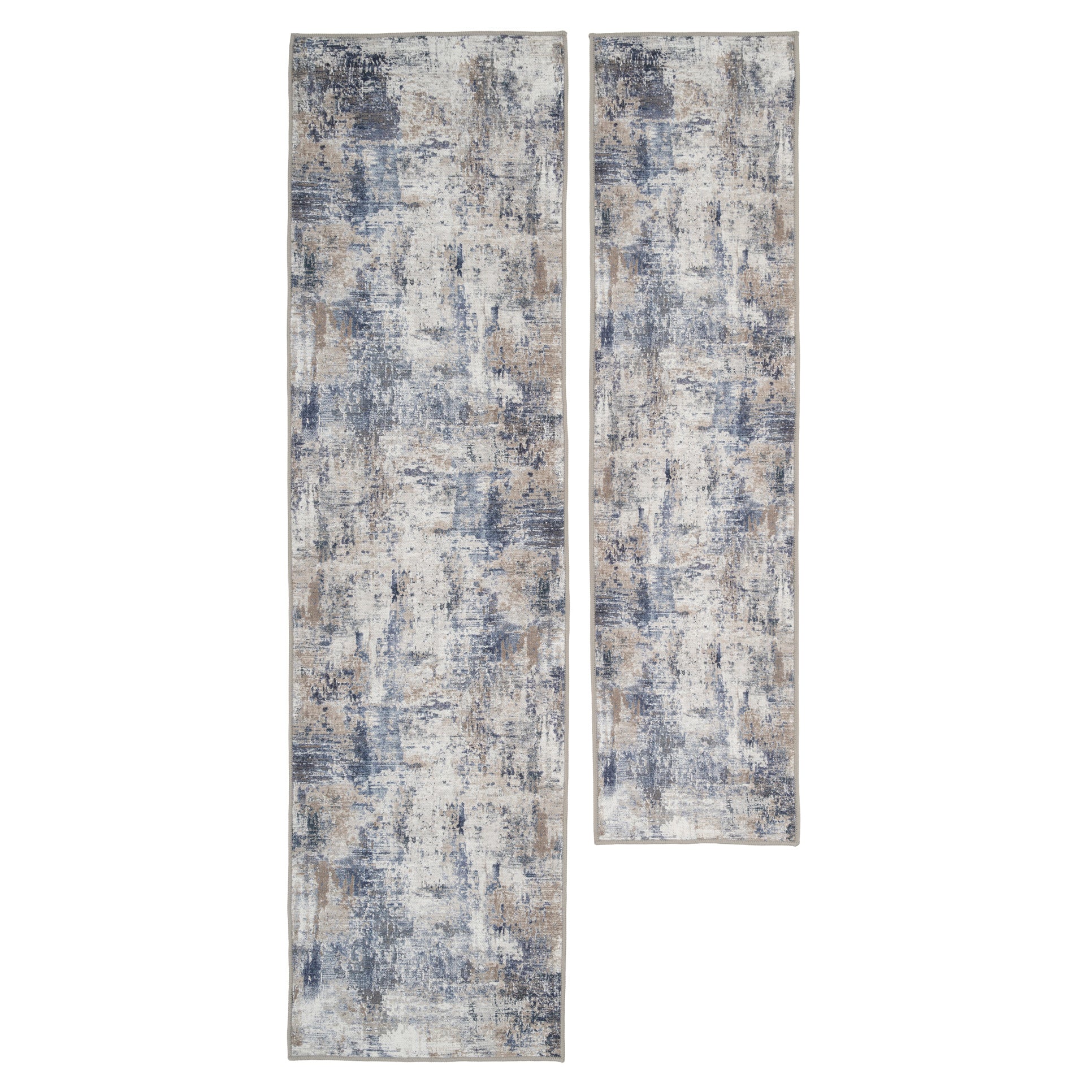 Washable Blue Abstract Rug - Skye