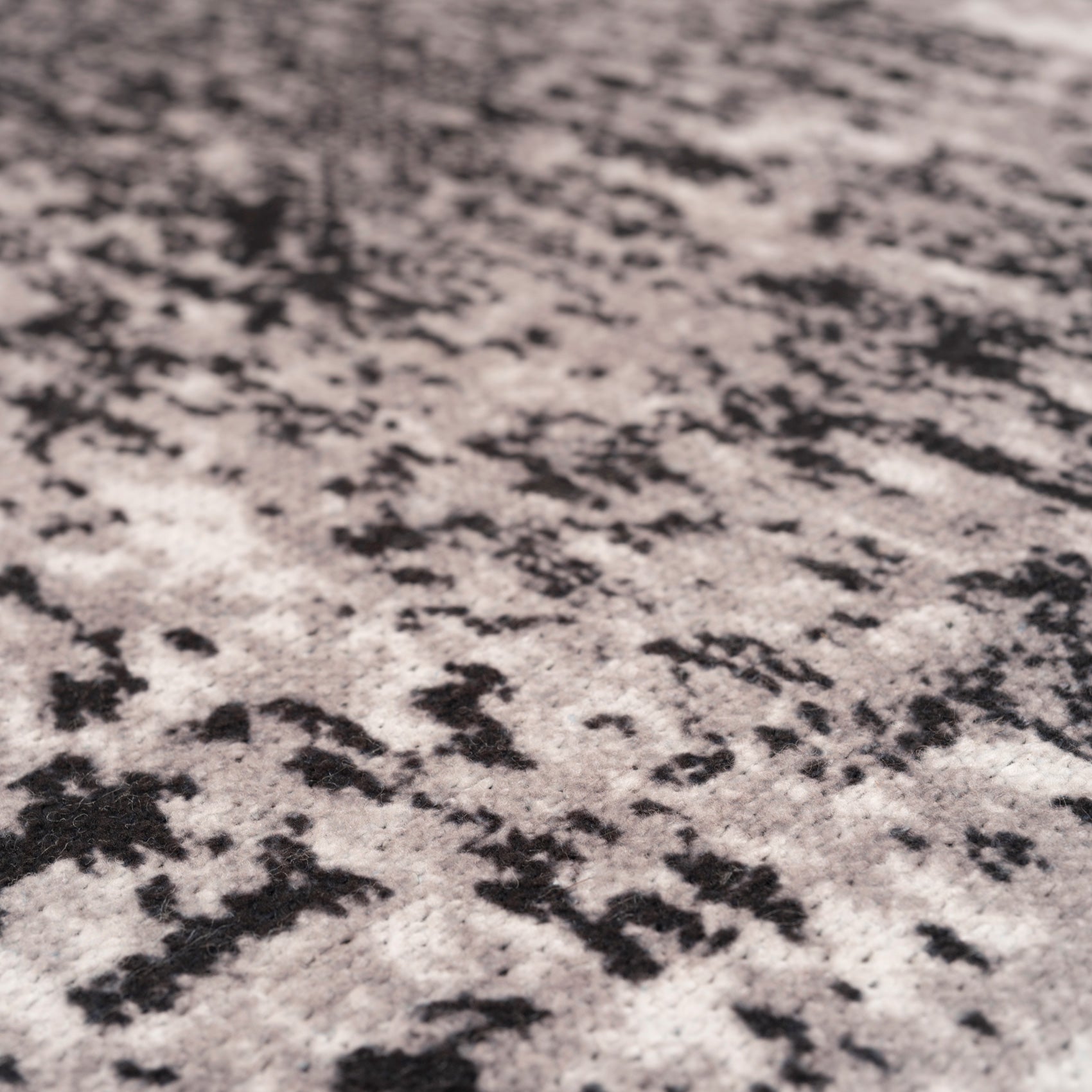 Washable Black Abstract Rug - Storm