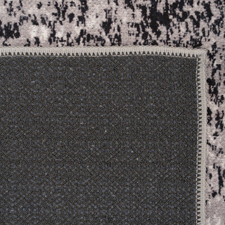 Washable Black Abstract Runner Rug - Storm