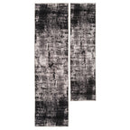 Washable Black Abstract Runner Rug - Storm