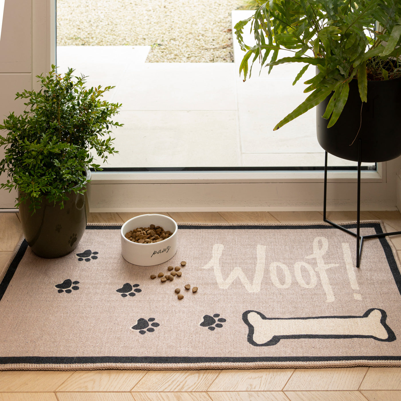 Washable Dog Bone Doormat - Woof
