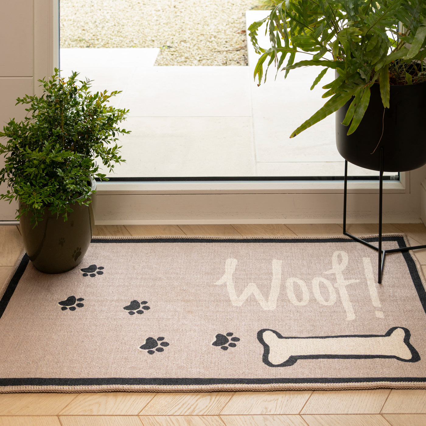 Washable Dog Bone Doormat - Woof