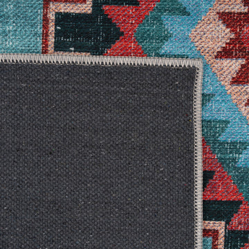 Washable Blue Berber Style Runner - Yasmine