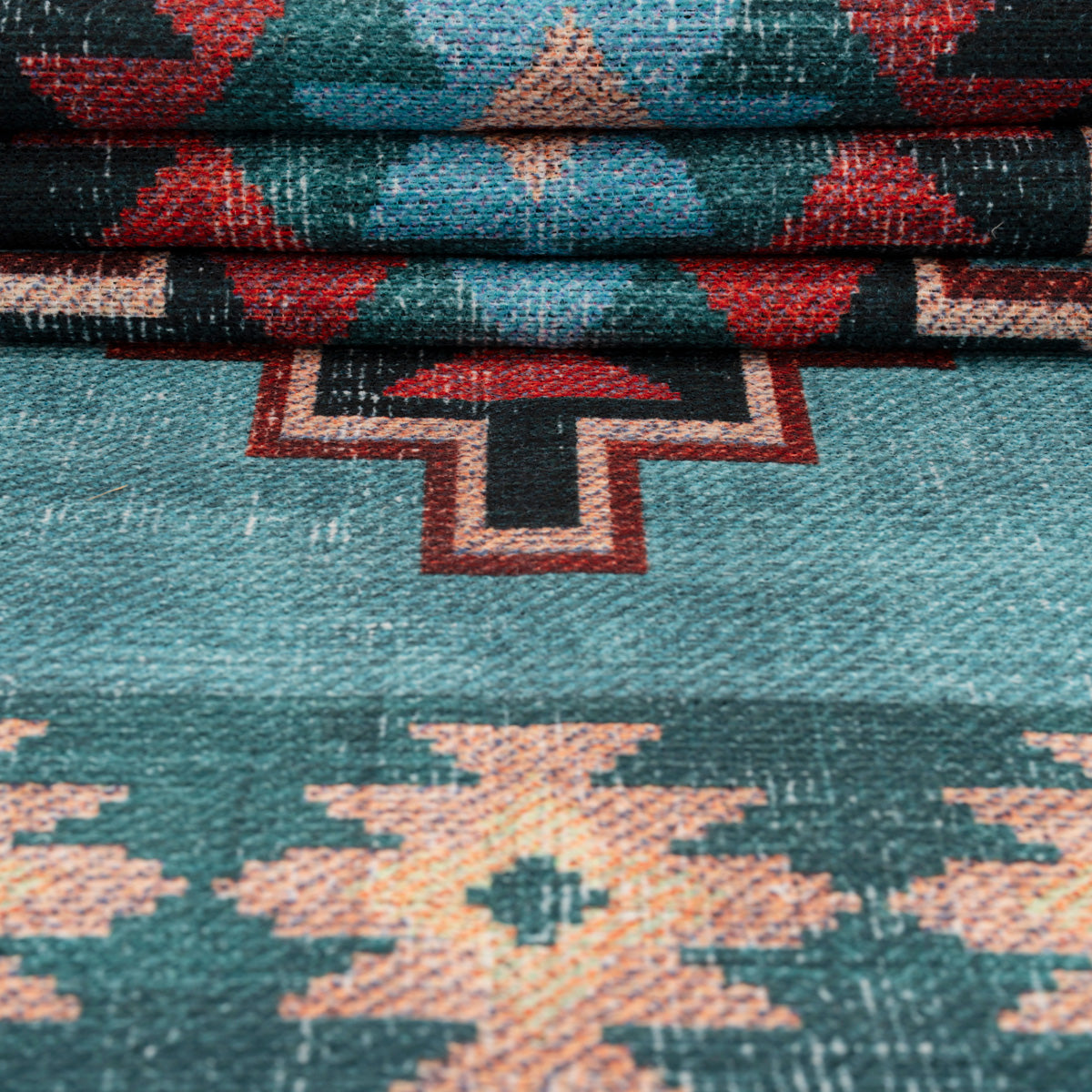 Washable Blue Berber Style Runner - Yasmine