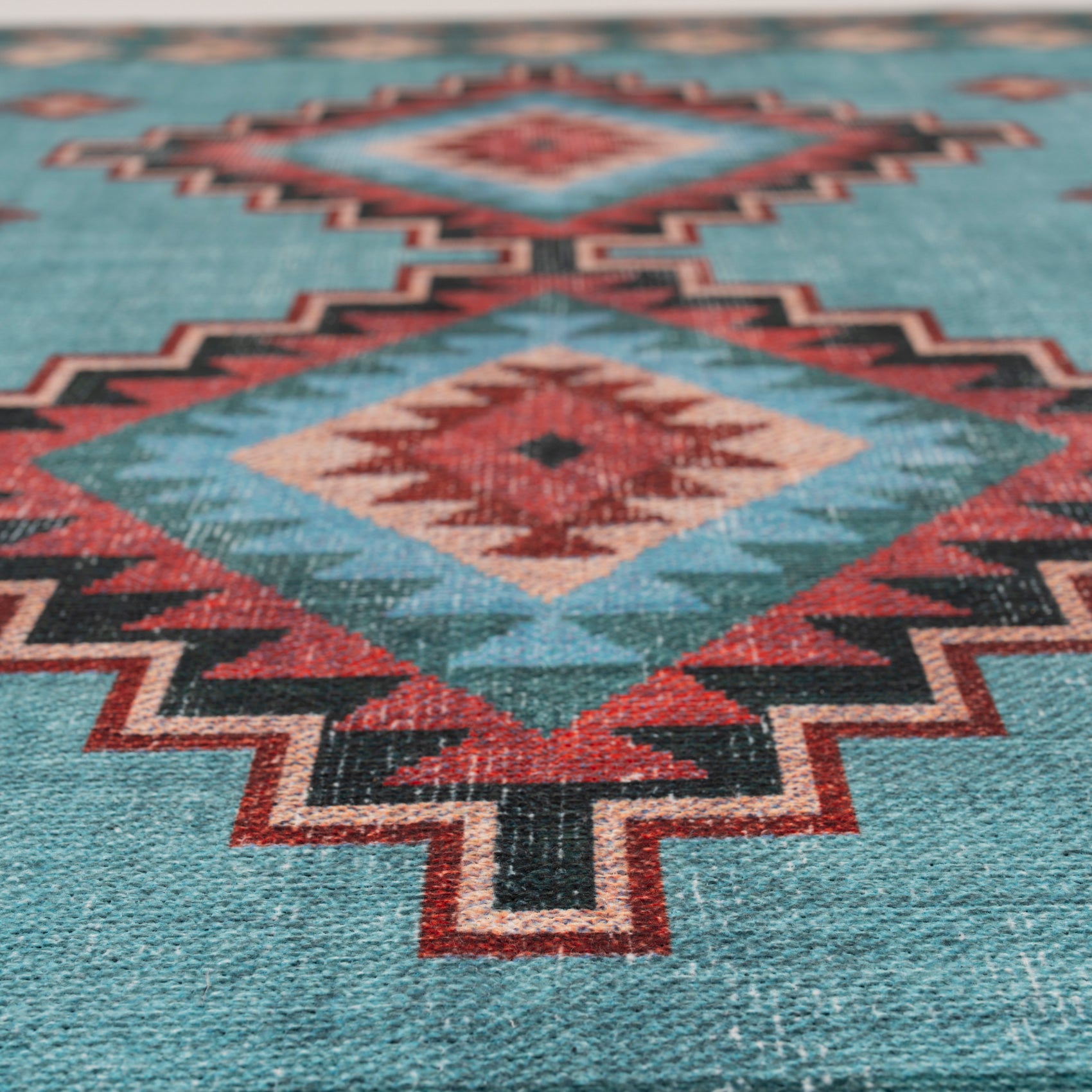 Washable Blue Berber Style Runner - Yasmine