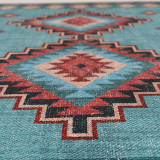 Washable Blue Berber Style Rug - Yasmine