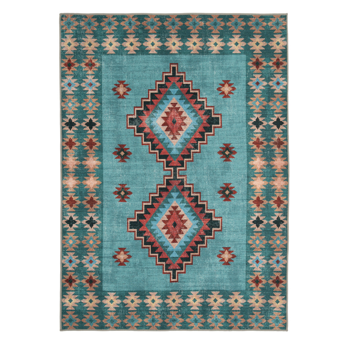 Washable Blue Berber Style Rug - Yasmine