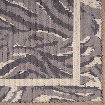 Washable Grey Zebra Print Doormat - Zebra