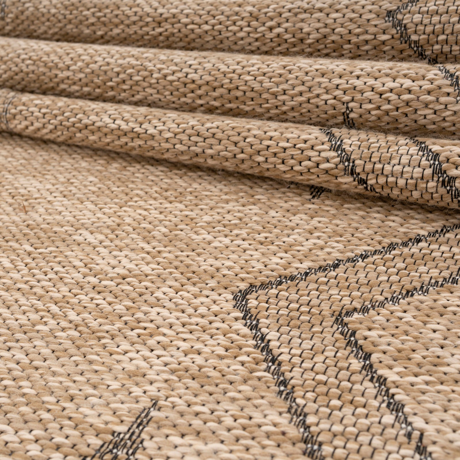 Washable Beige Berber Jute Style Runner - Alva