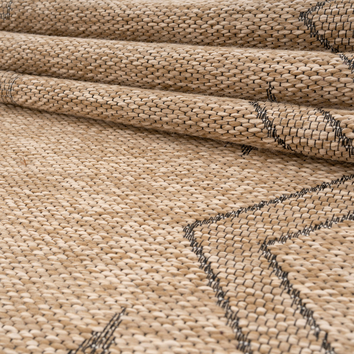Washable Beige Berber Jute Style Rug - Alva