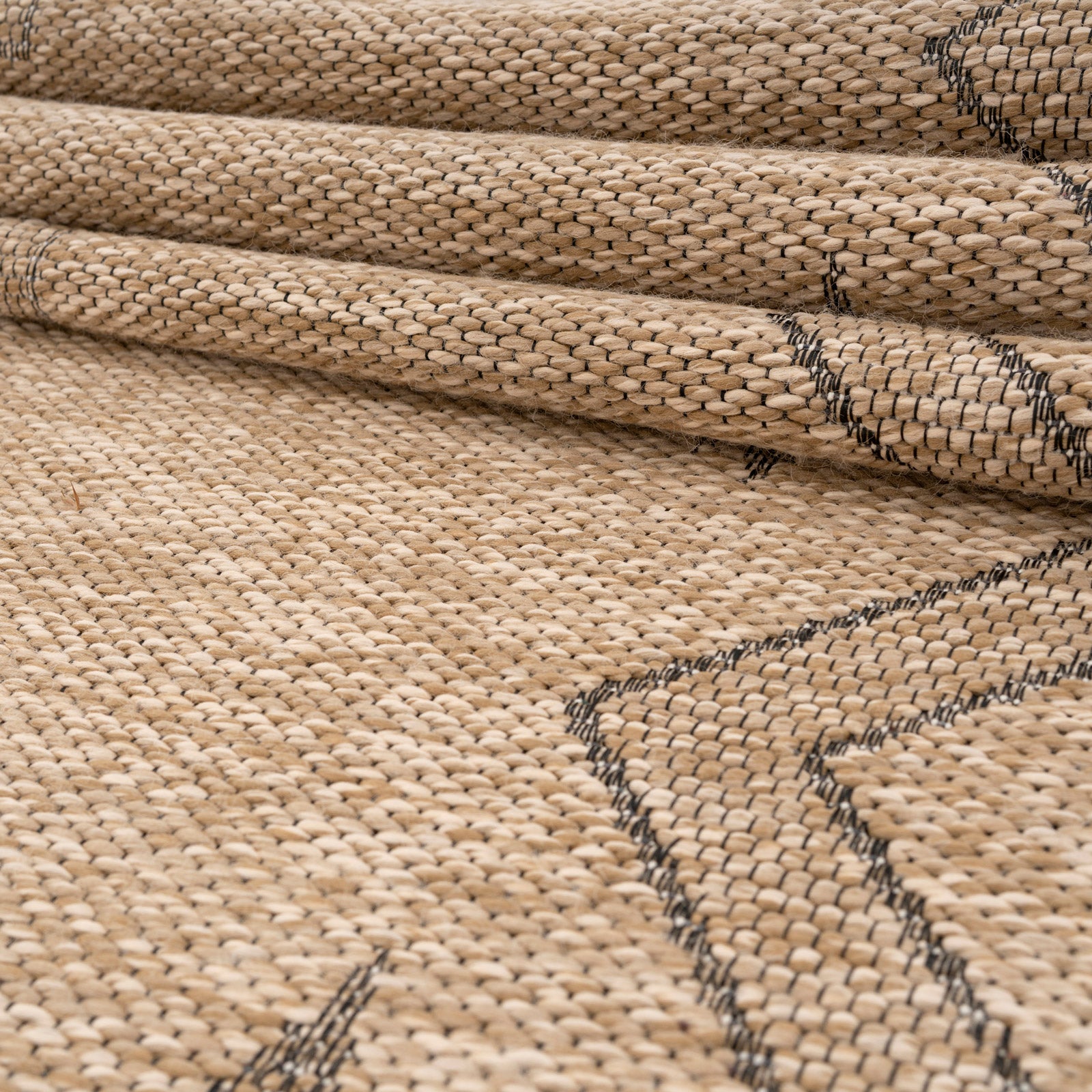 Washable Beige Berber Jute Style Rug - Alva