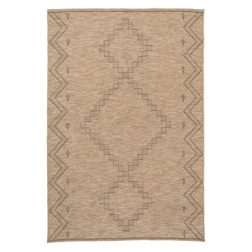 Washable Beige Berber Jute Style Rug - Alva