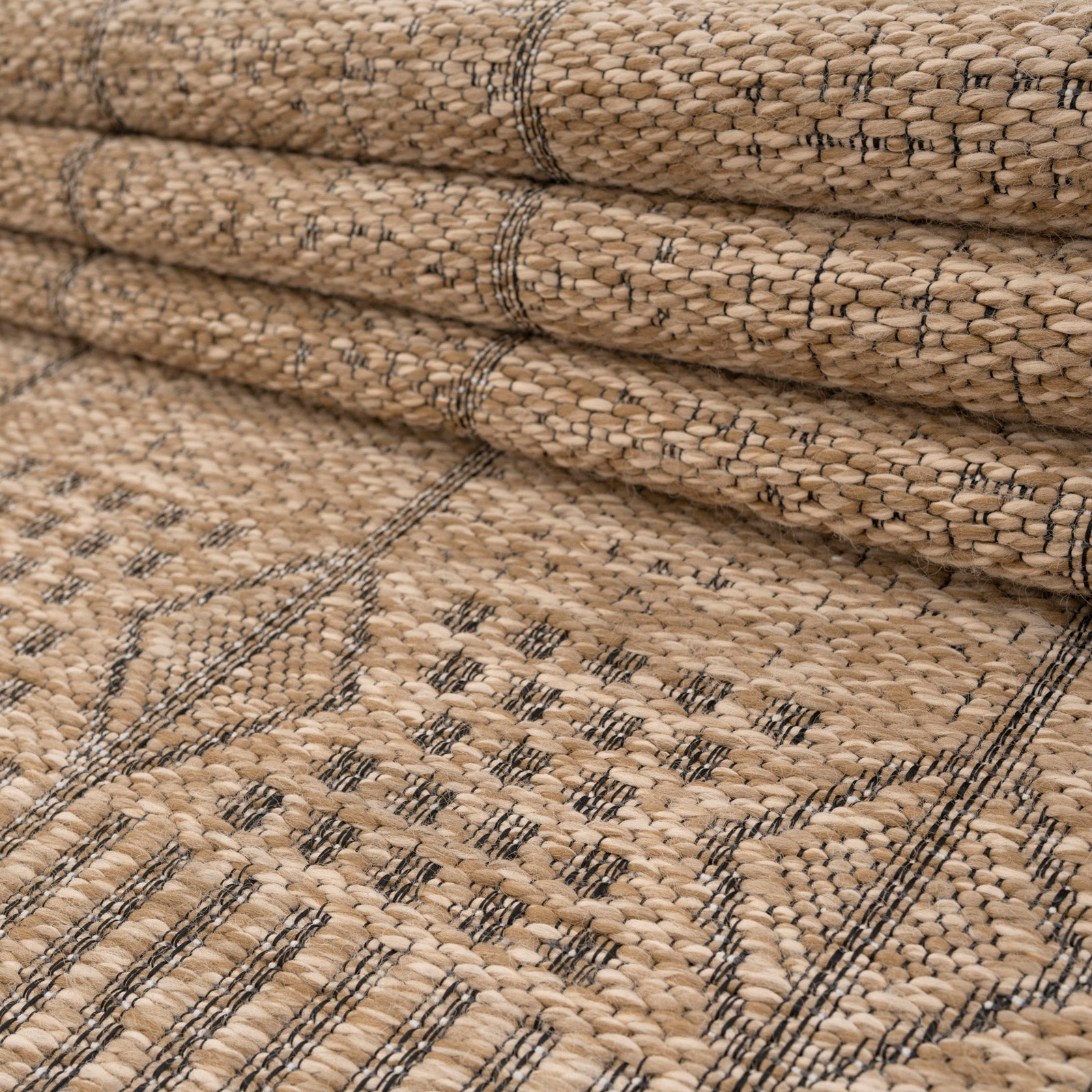 Washable Natural Brown Jute Style Rug - Kai