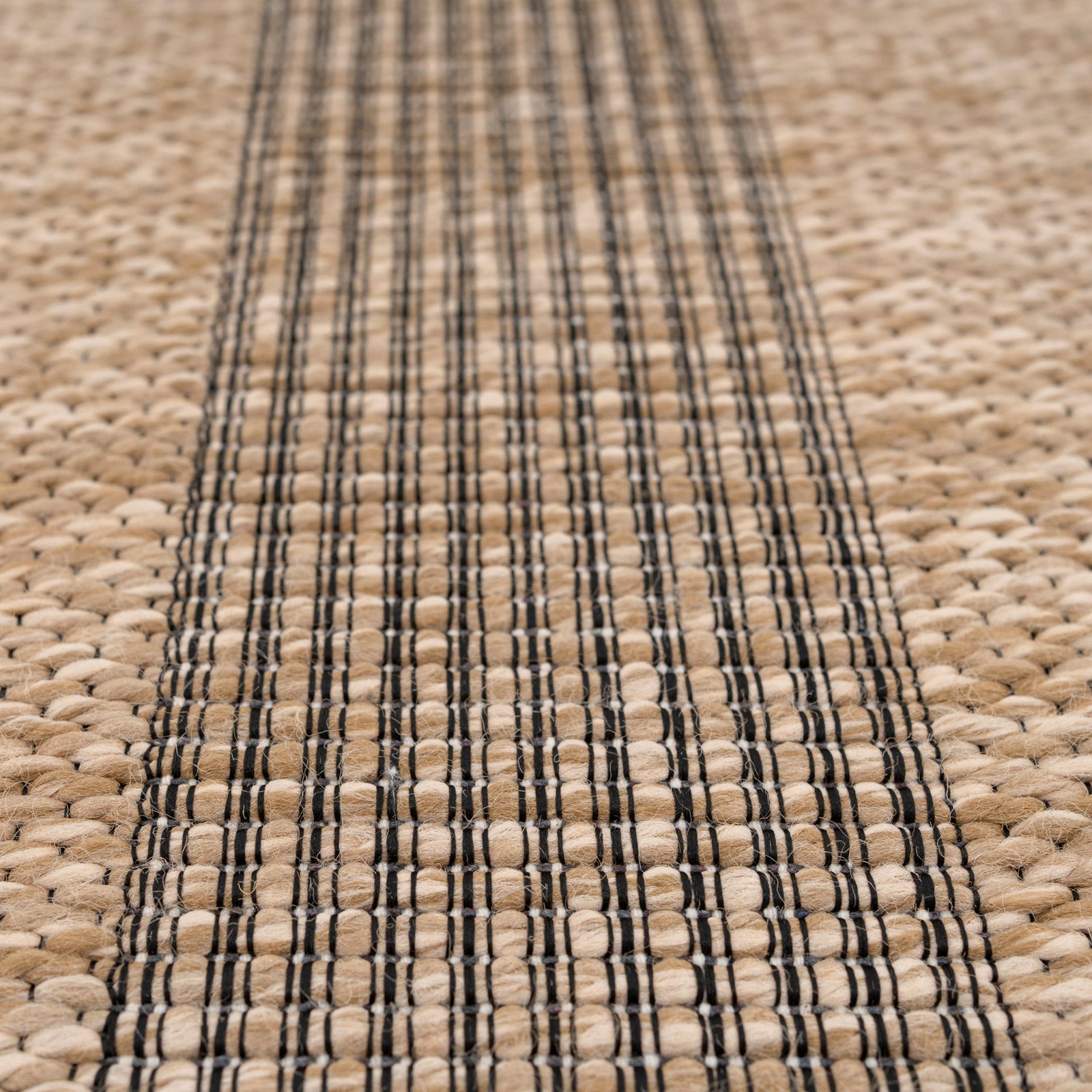 Washable Beige Striped Jute Style Rug - Leni