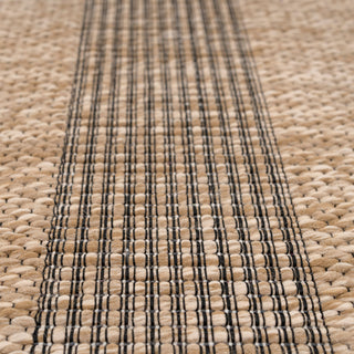Washable Beige Striped Jute Style Rug - Leni
