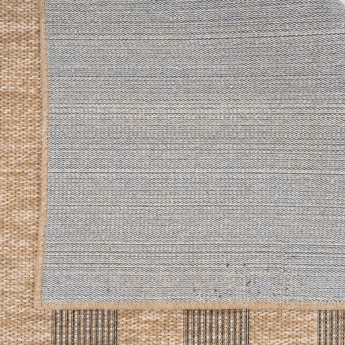 Washable Beige Striped Jute Style Rug - Leni