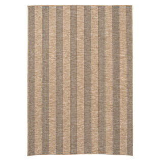 Washable Beige Striped Jute Style Rug - Leni