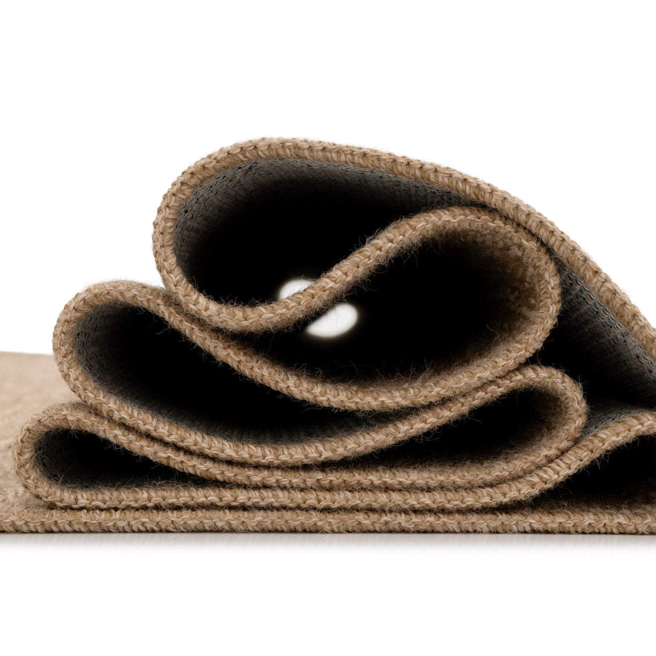 Washable Beige Border Jute Style Runner - Rayna