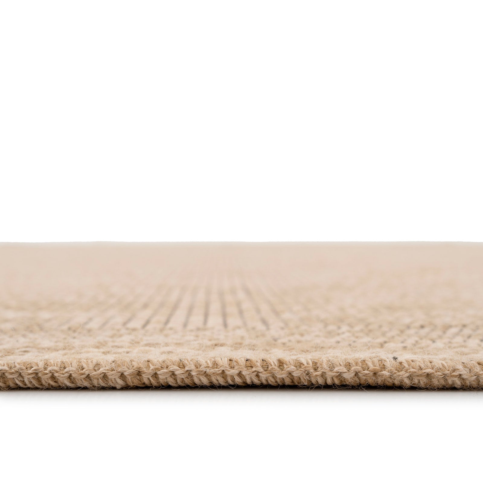 Washable Beige Border Jute Style Runner - Rayna
