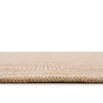 Washable Beige Border Jute Style Runner - Rayna