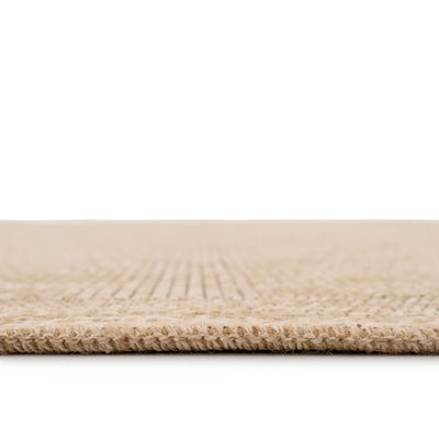 Washable Beige Border Jute Style Runner - Rayna