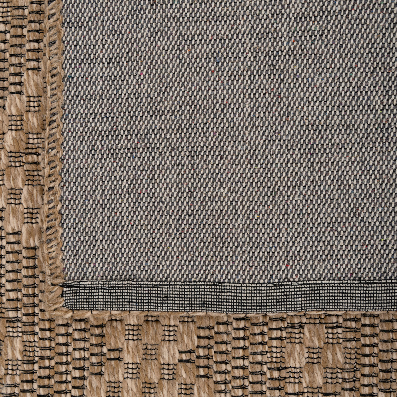 Washable Beige Diamond Jute Style Rug - Thea