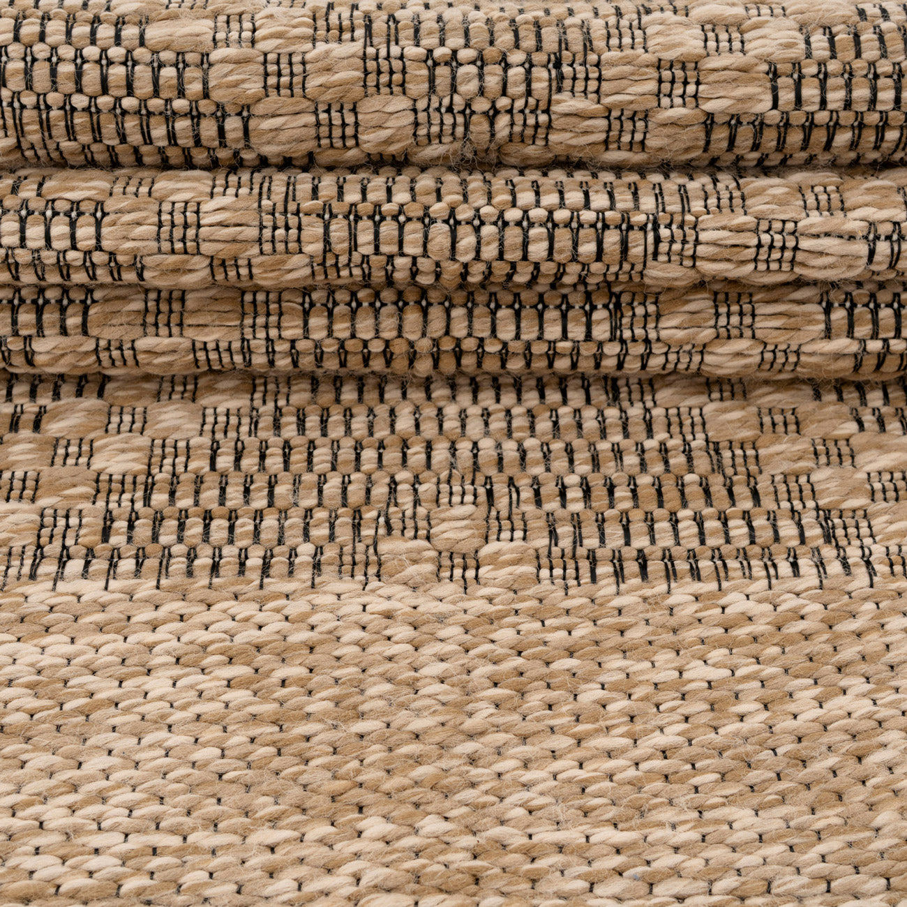 Washable Beige Diamond Jute Style Runner - Thea