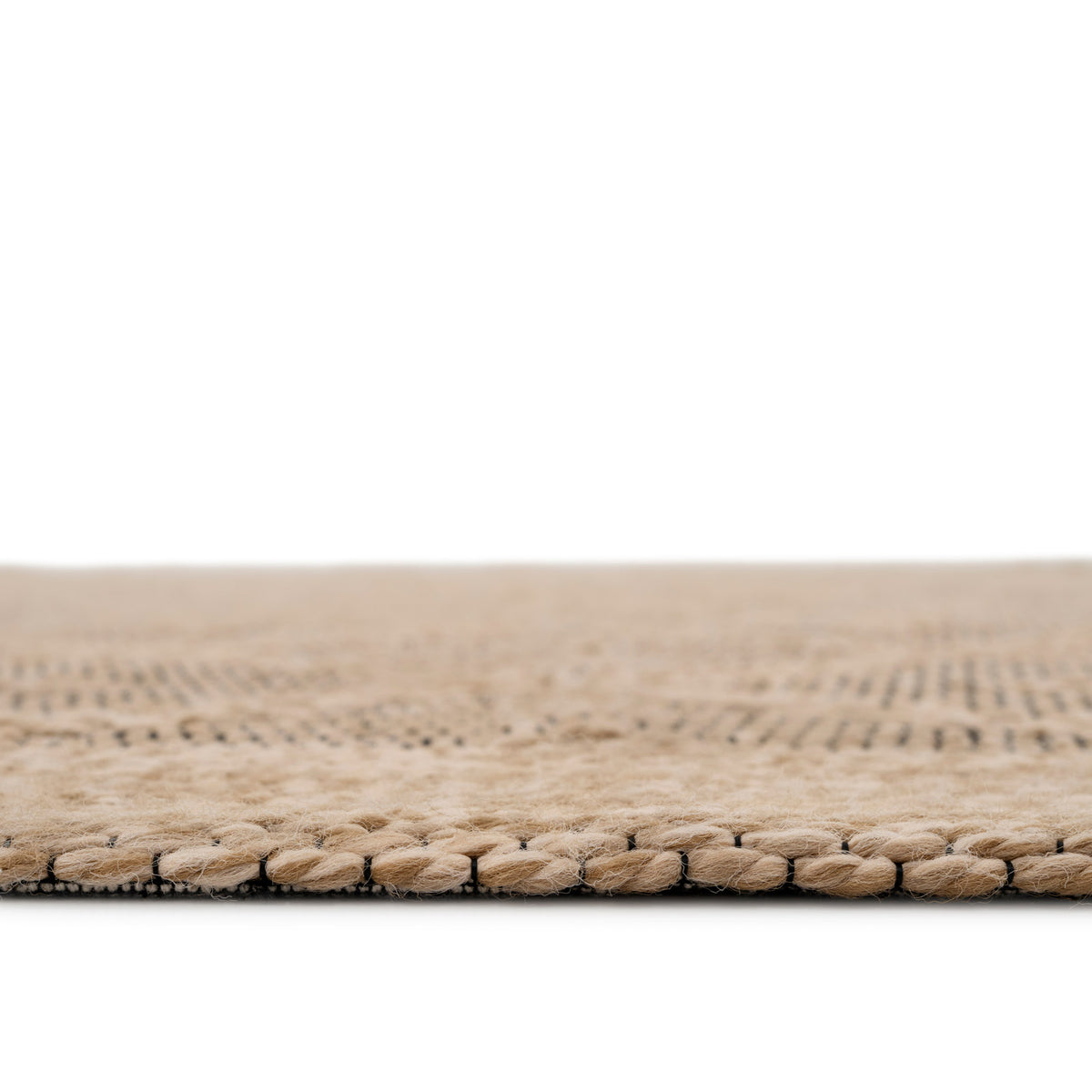 Washable Beige Diamond Jute Style Rug - Thea