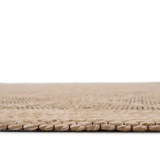 Washable Beige Diamond Jute Style Rug - Thea
