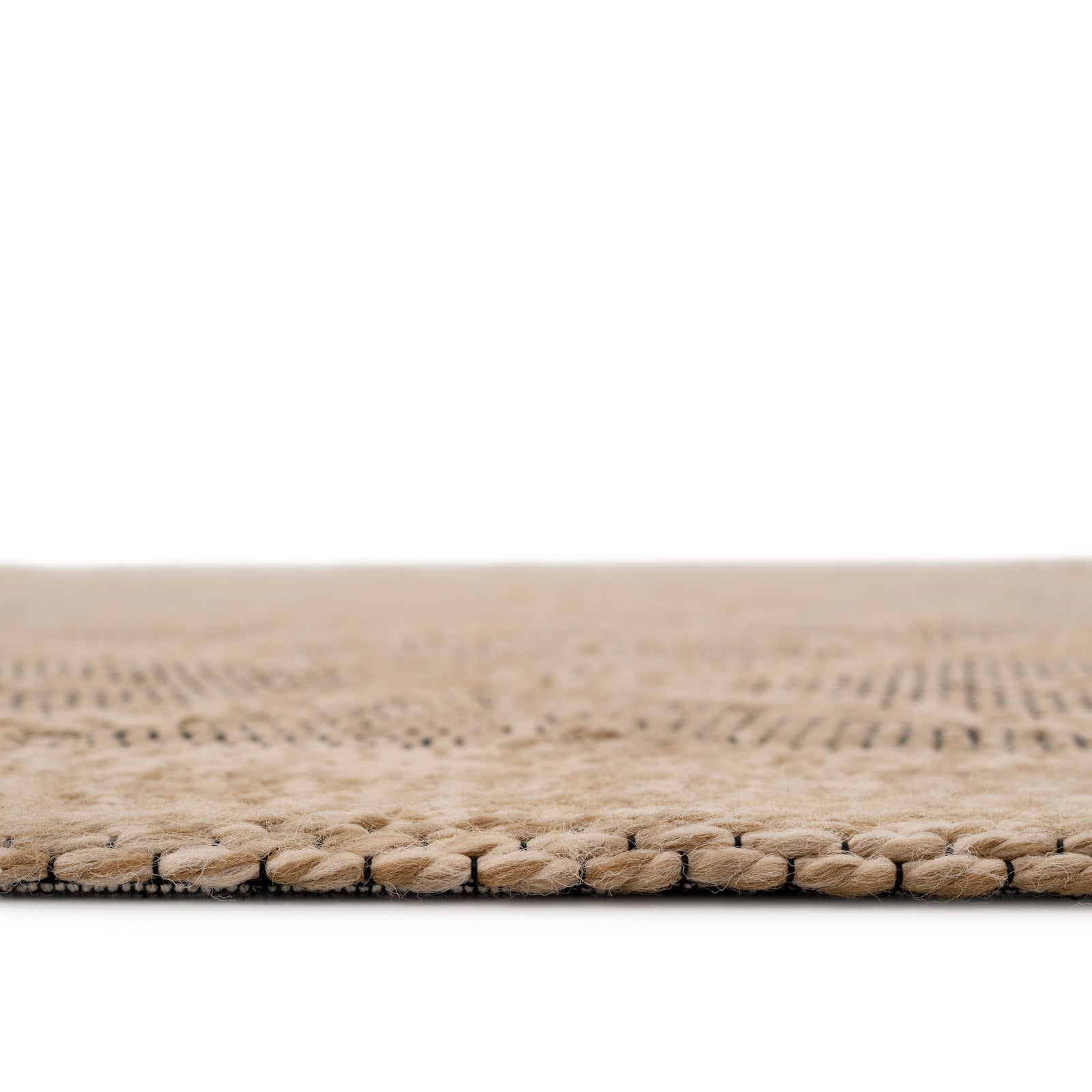 Washable Beige Diamond Jute Style Runner - Thea