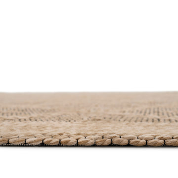 Washable Beige Diamond Jute Style Runner - Thea