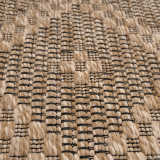 Washable Beige Diamond Jute Style Rug - Thea
