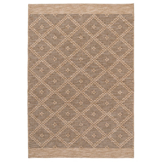 Washable Beige Diamond Jute Style Rug - Thea