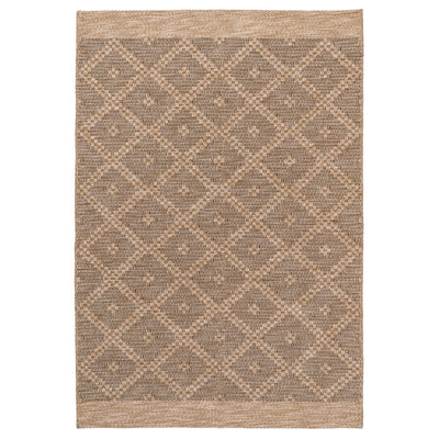 Washable Beige Diamond Jute Style Rug - Thea