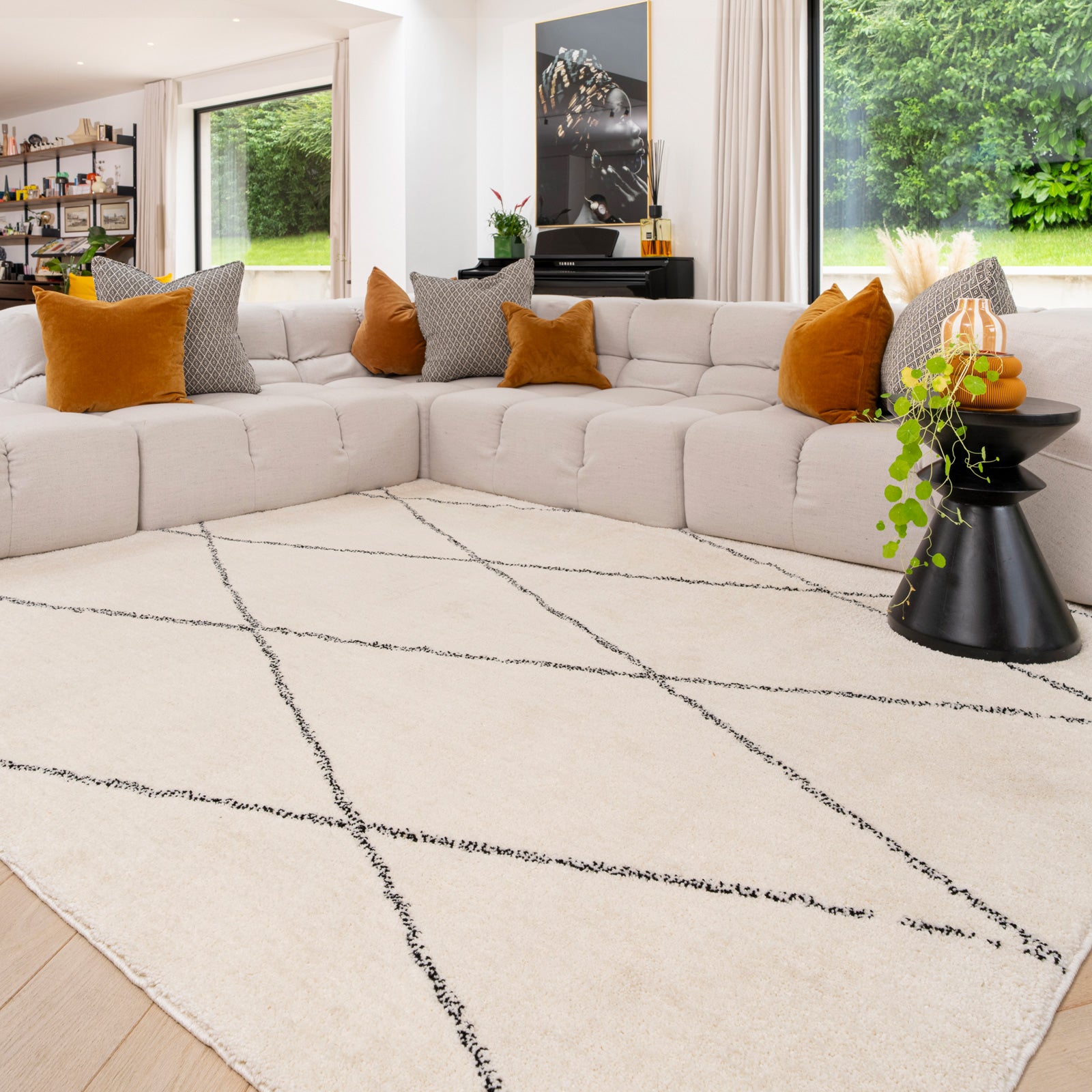 Soft Washable Moroccan Shaggy Rug - Zina | Living Room Rugs
