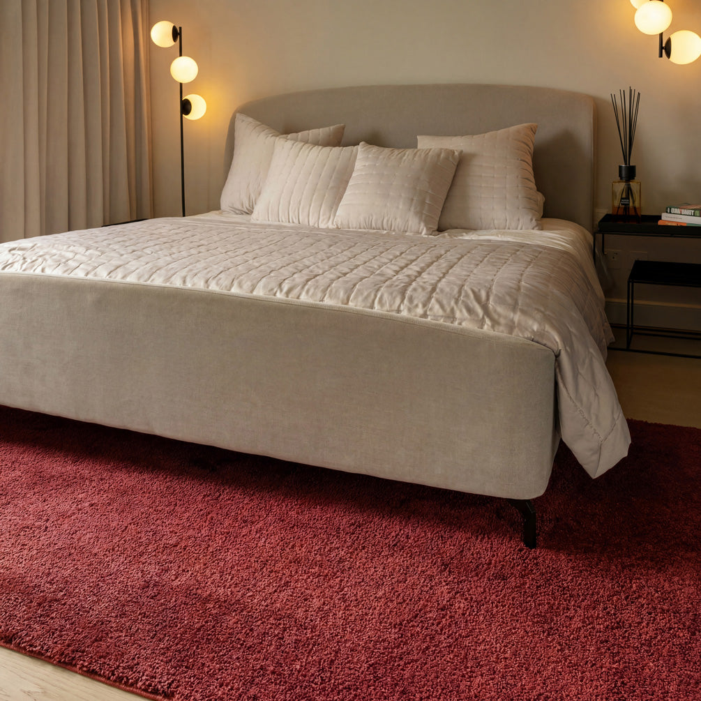 Cosy Washable Shaggy Burgundy