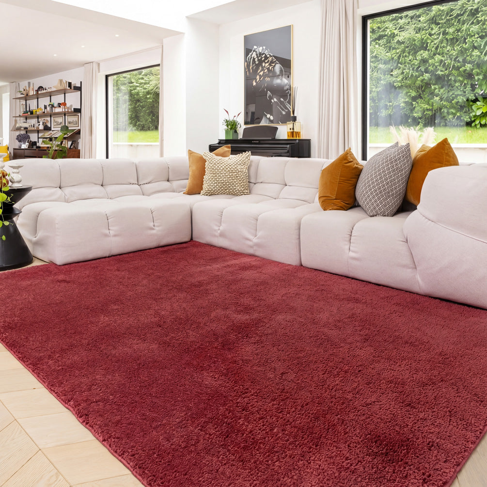 Cosy Washable Shaggy Burgundy