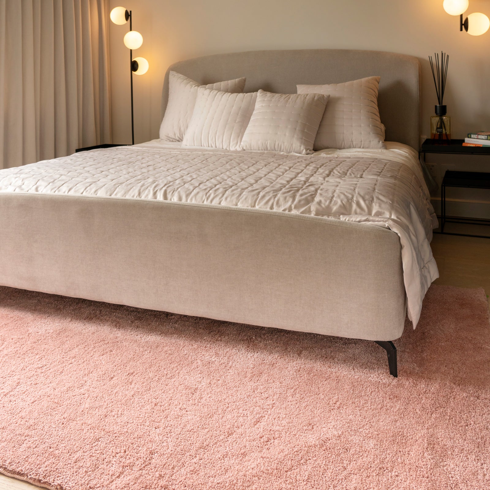 Soft Washable Blush Pink Shaggy Rug